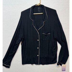 Stars Above Black Long Sleeve Pajama Top XXL Soft Fabric NWT